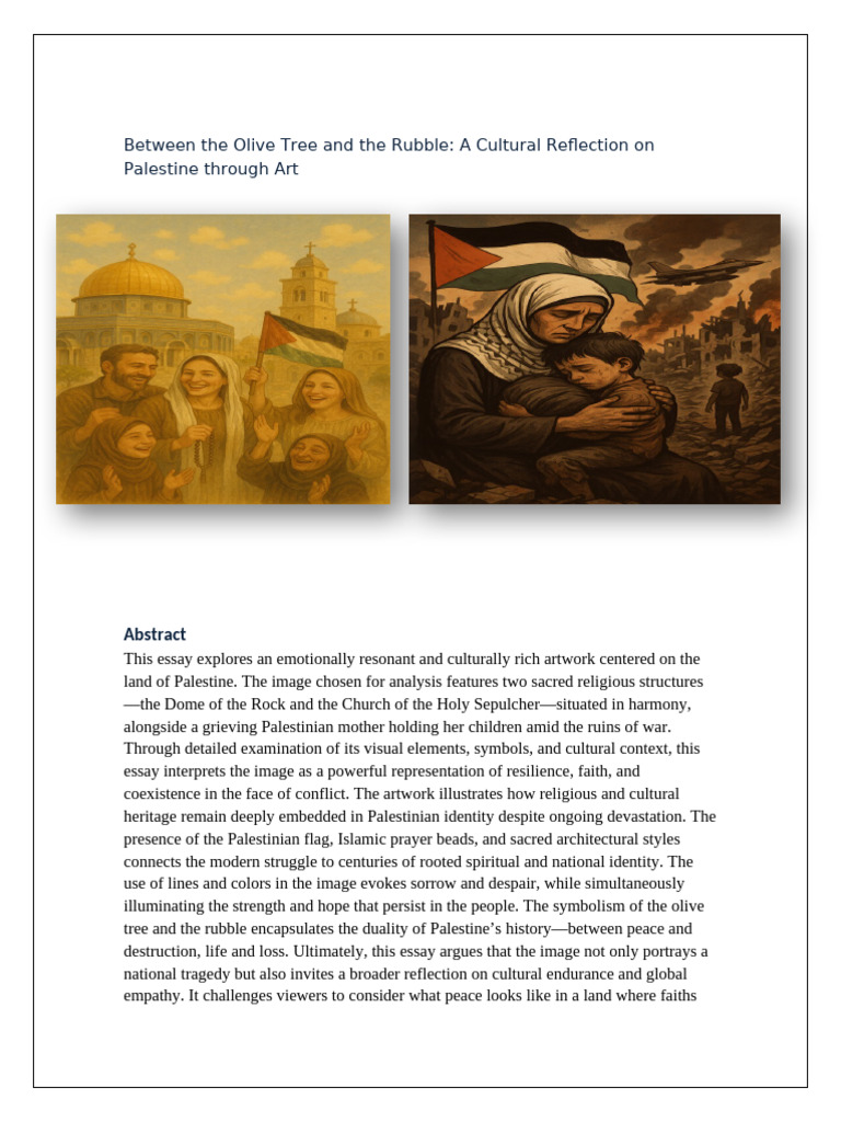 Palestine Art and Culture Essay | PDF | Image | Palestinians