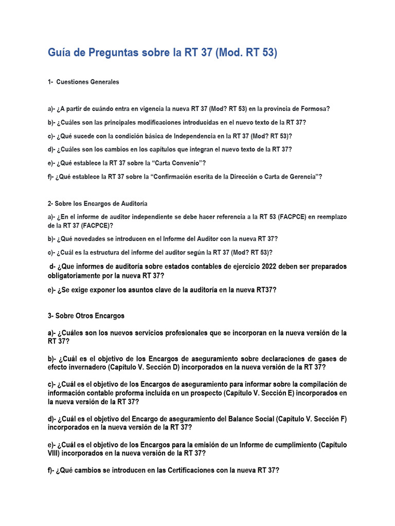 Resumen de la RT 37 (Mod. RT 53) | PDF