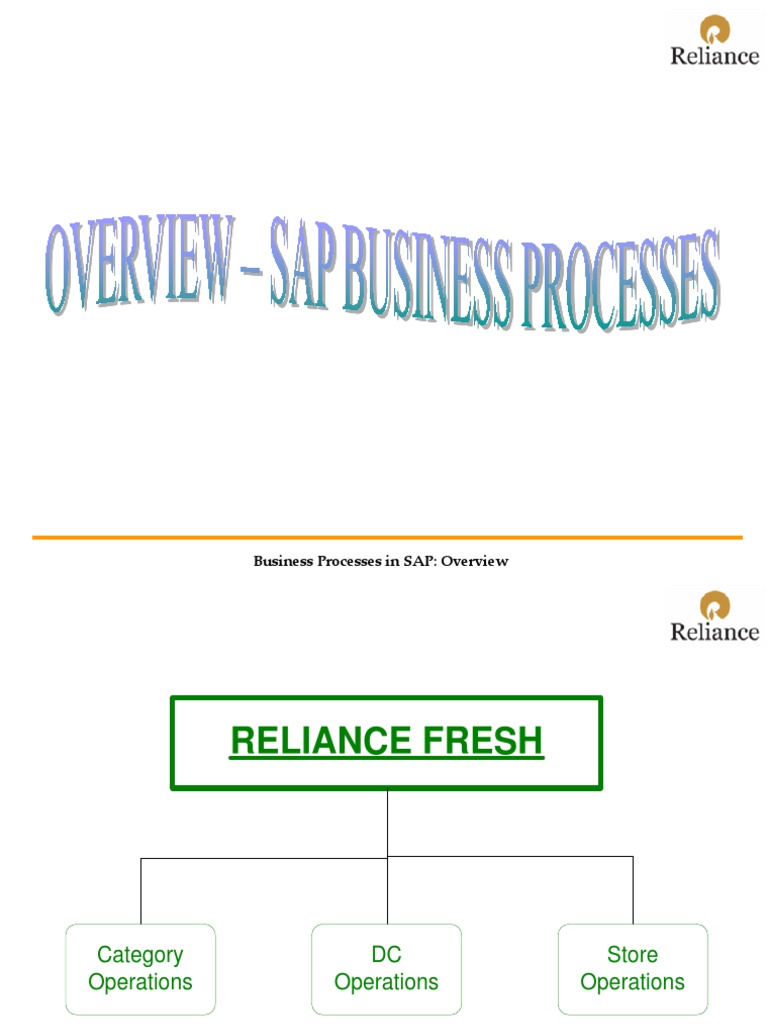 SAP Business Processes Overview for Reliance | PDF | Invoice | Service ...