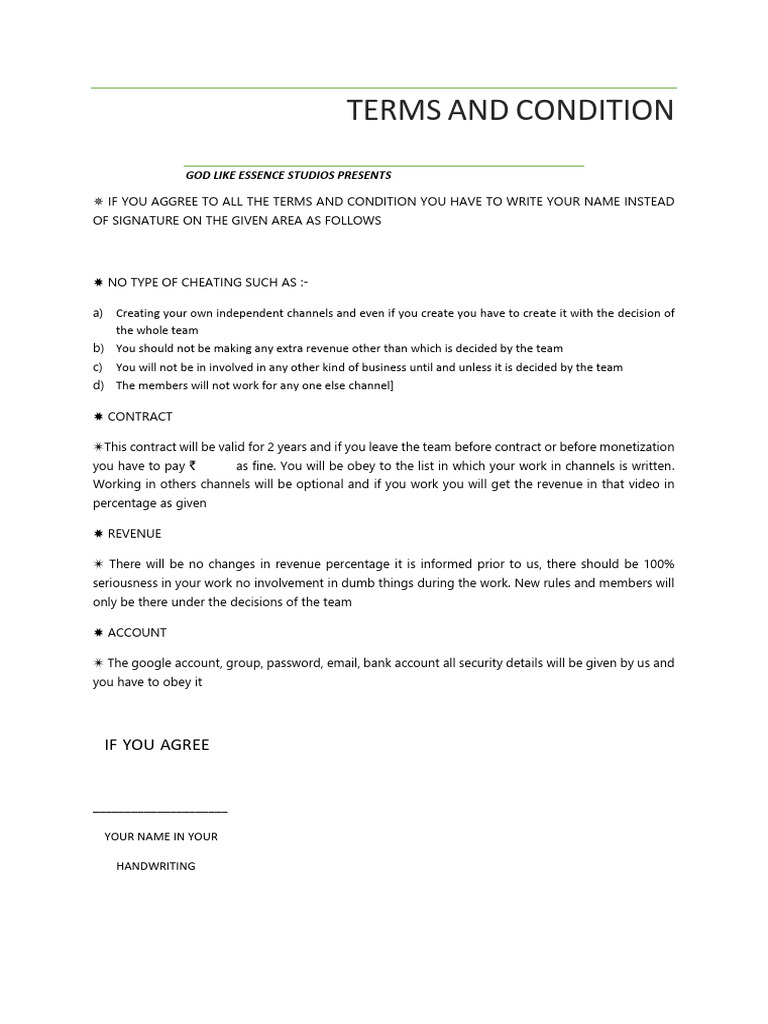 Terms and Condition (1) | PDF