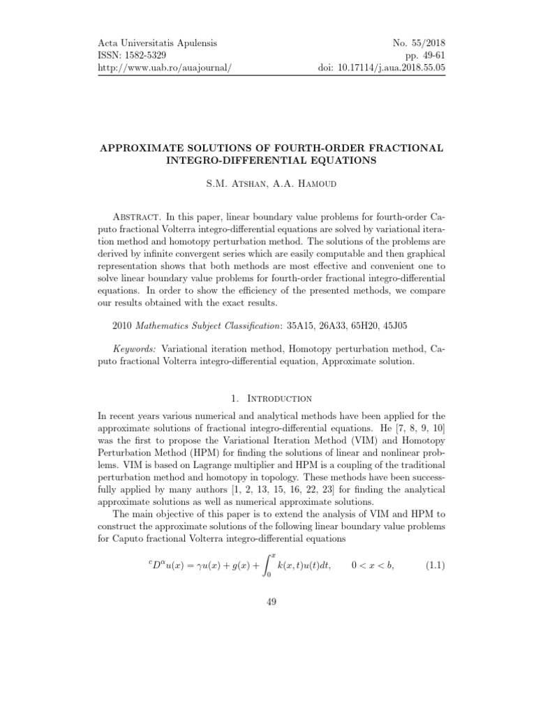 Fourth-Order Fractional Equations Solutions | PDF | Equations ...