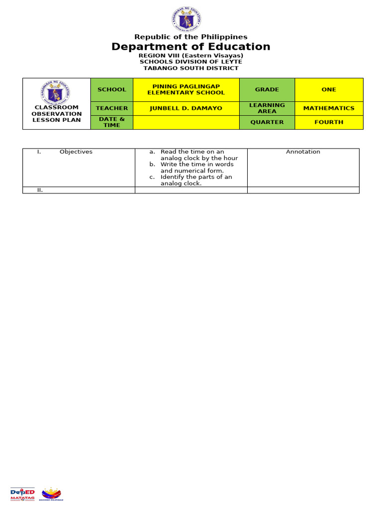 4th Quarter DEMO Lesson Plan | PDF