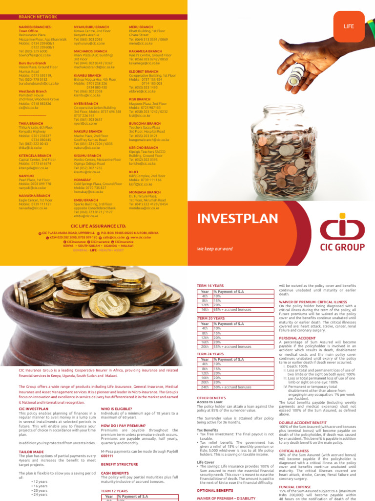 CIC InvestPlan: Flexible Financial Solutions | PDF | Insurance | Economies