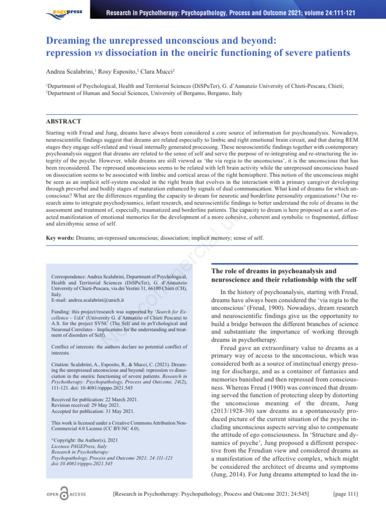 Research Paper On Dreams | PDF | Unconscious Mind | Rapid Eye Movement ...