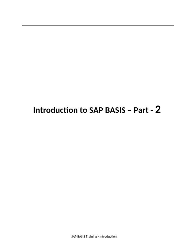 Introduction To SAP BASIS Part-2 | PDF | Java (Programming Language ...
