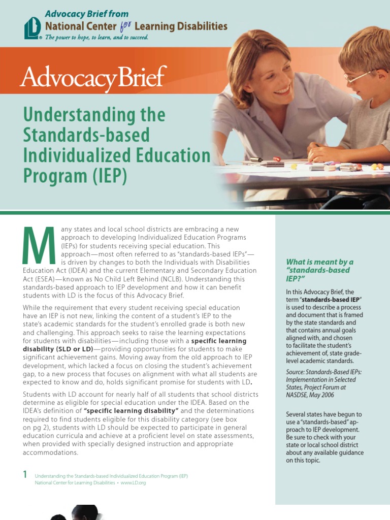 Understanding The StandardsBased Individualized Education Program (IEP