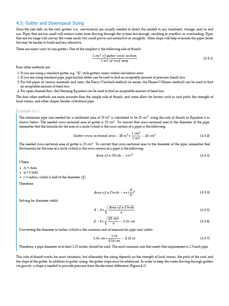 Gutter and Downspout Sizing Guide | PDF | Mechanical Engineering ...