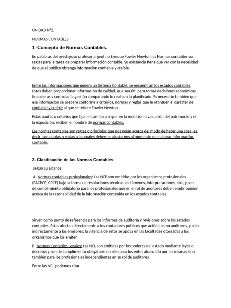 Normas Contables: Conceptos y Clasificación | PDF | Contabilidad ...