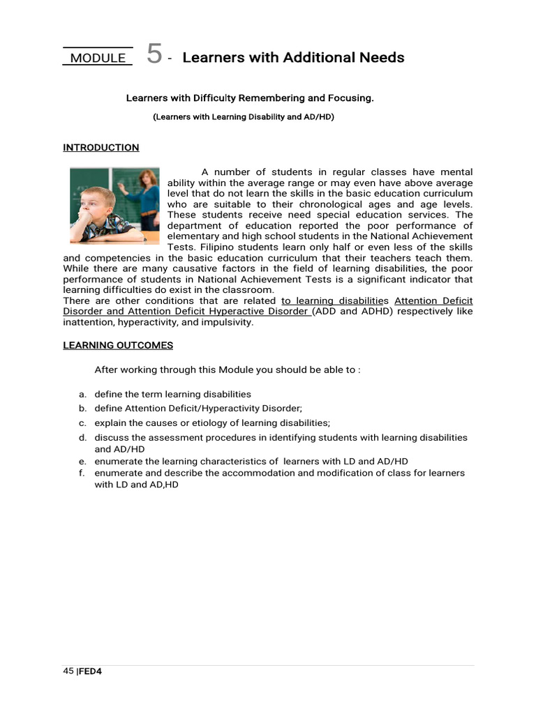 ADHD and Learning Disabilities Guide | PDF | Learning Disability ...