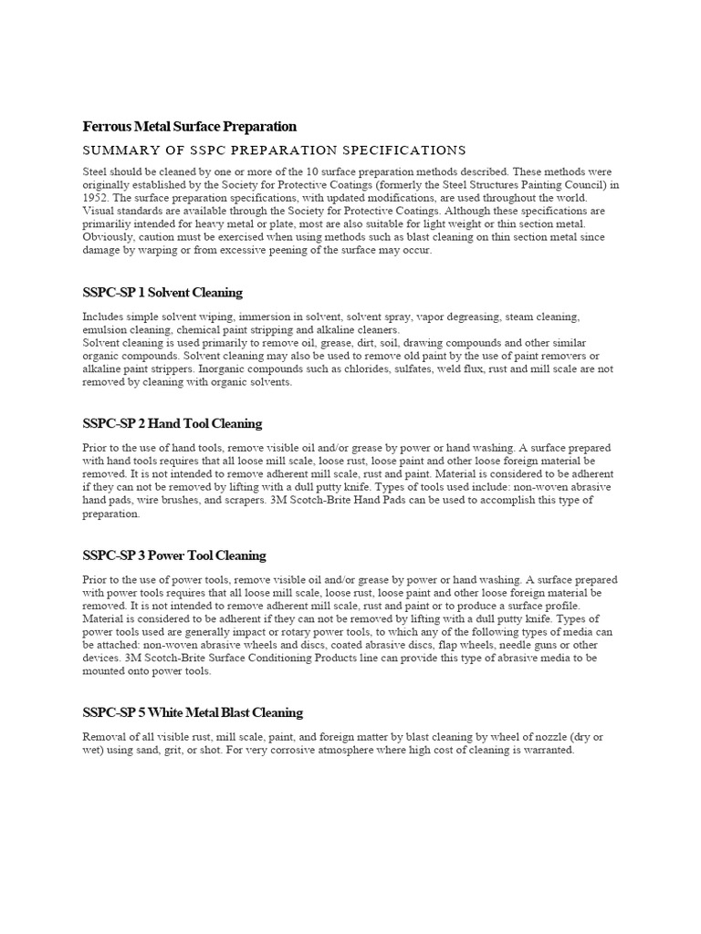Ferrous Surface Preparation Methods | PDF | Rust | Paint