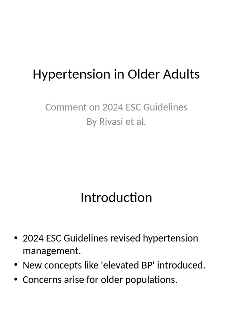 Hypertension Management in Seniors 2024 | PDF | Hypertension | Blood ...
