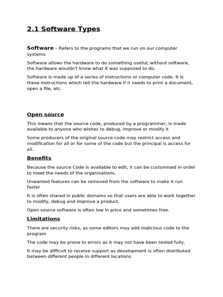 Types of Software Explained | PDF | Source Code | Software