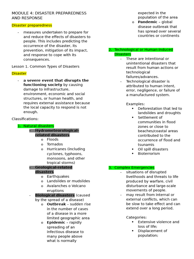 NSTP Midterm Reviewer | PDF | Natural Disasters | Emergency Management