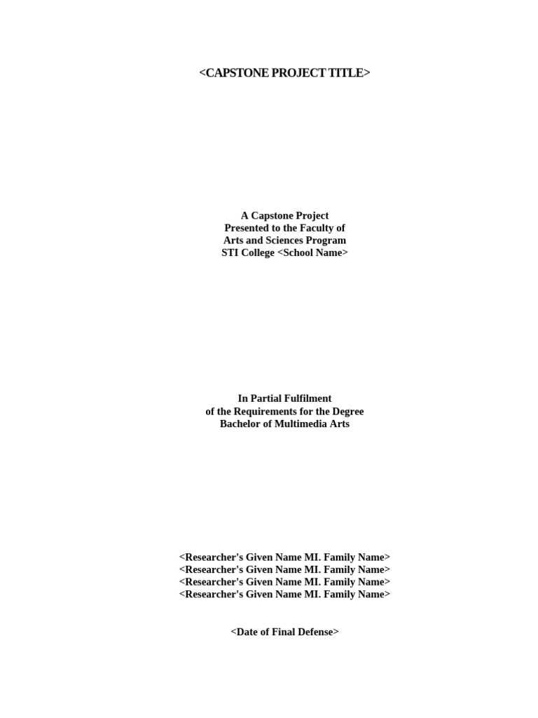 Capstone Project for Multimedia Arts | PDF | Data | Methodology