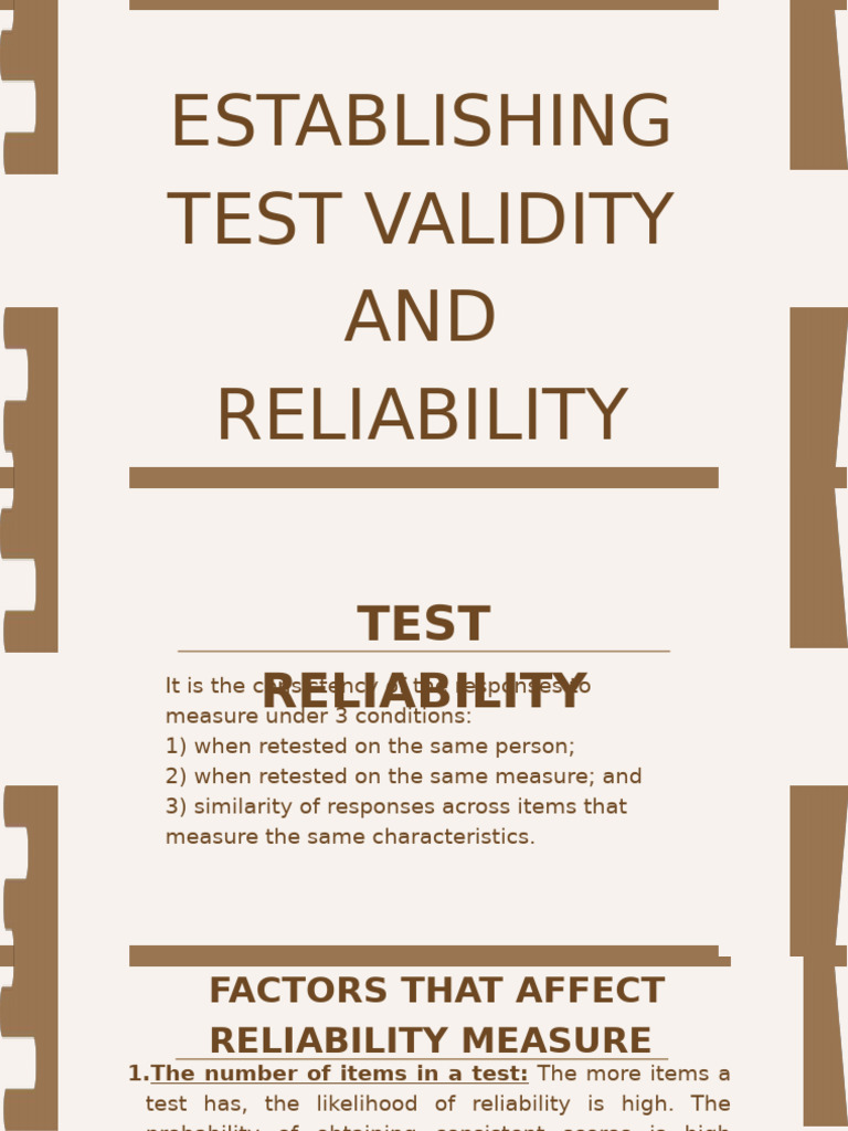 Test Validity and Reliability Methods | PDF | Statistics | Statistical ...