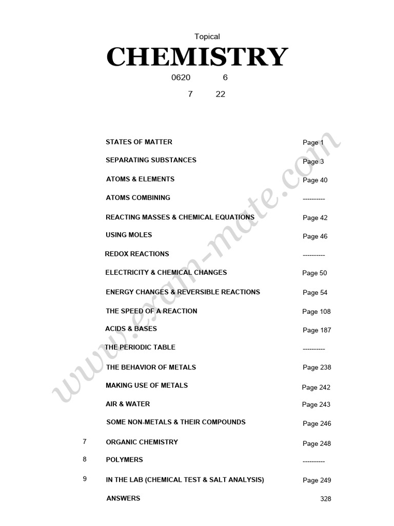 IGCSE Chemistry Paper 6 Past Papers | PDF | Chemistry | Chemical Substances