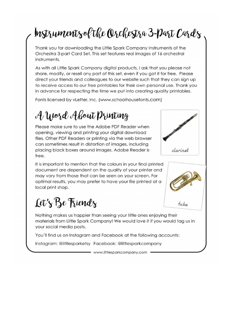 Musical Instrument Card | PDF