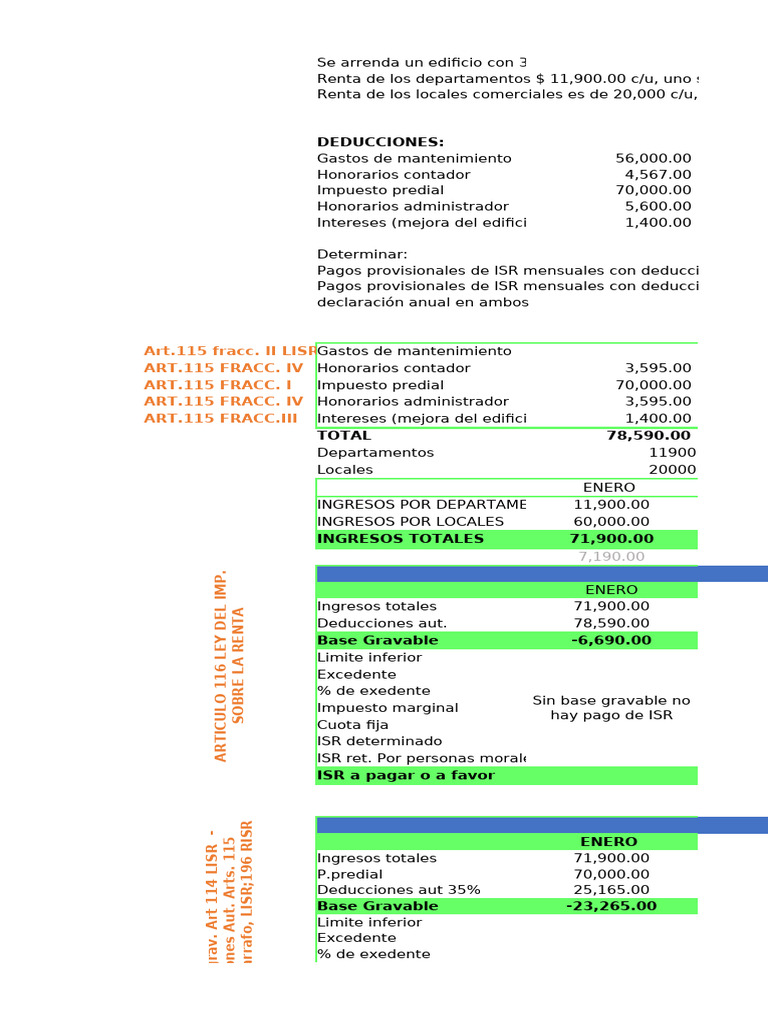 Análisis de Renta y Deducciones Fiscales | PDF | Impuesto sobre la ...