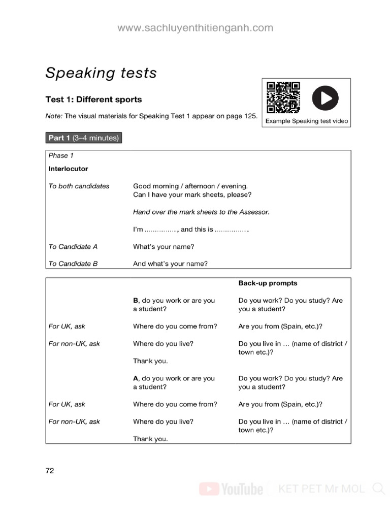 Speaking Test | PDF