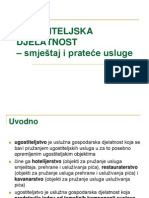 Ugostiteljska Djelatnost - Smještaj I Prateće Usluga