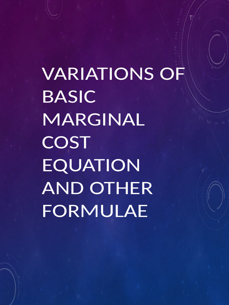 Marginal Cost Equation Variations | PDF