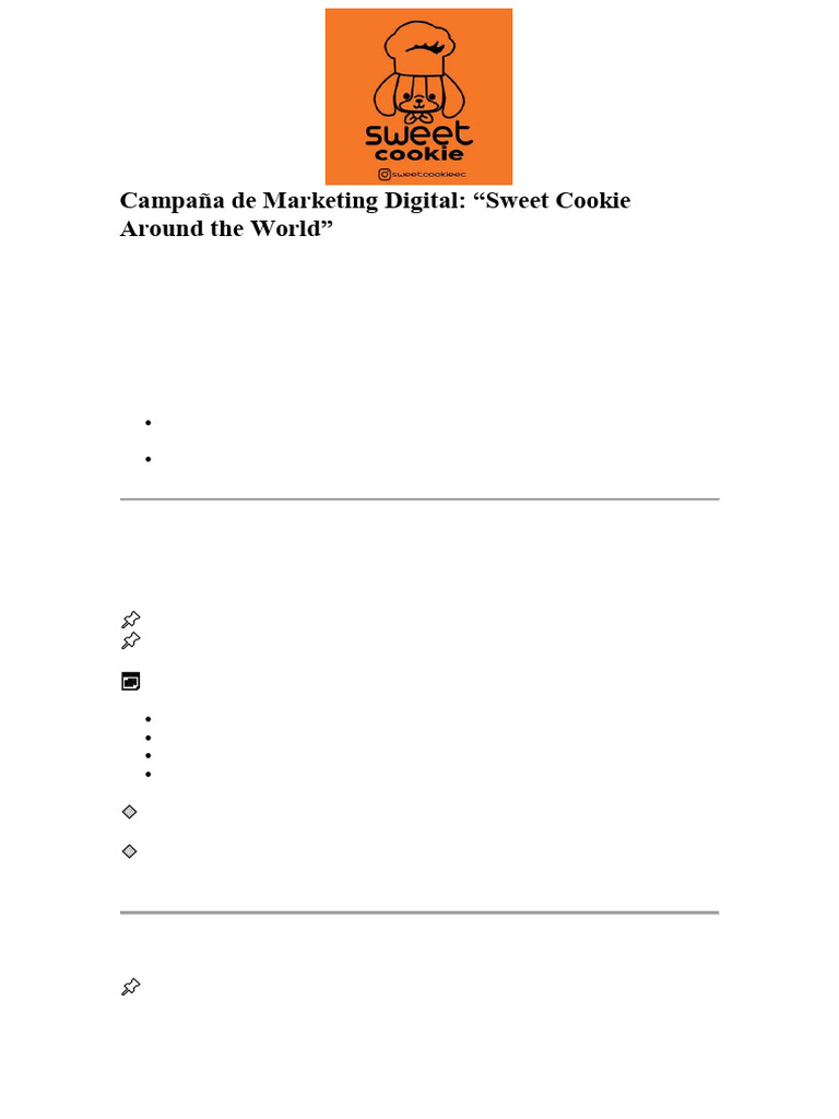 Actividad Internacionalización Sweet Cookie | PDF | Publicidad digital ...