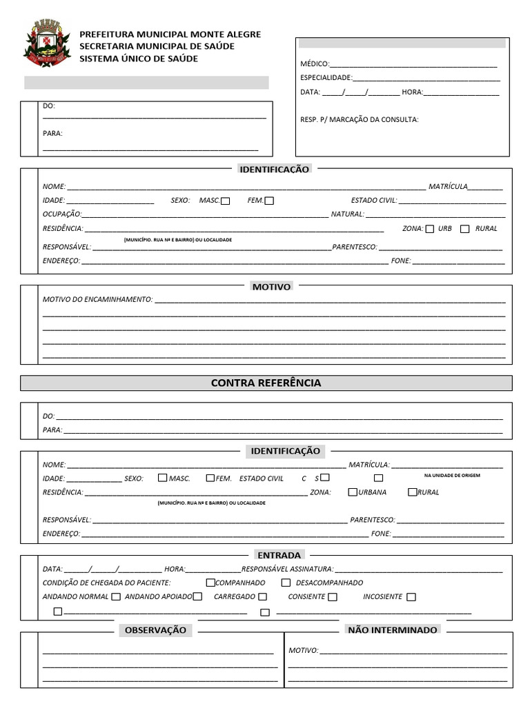 Ficha de Encaminhamento TFD SUS | PDF | Gravidez | Gestação