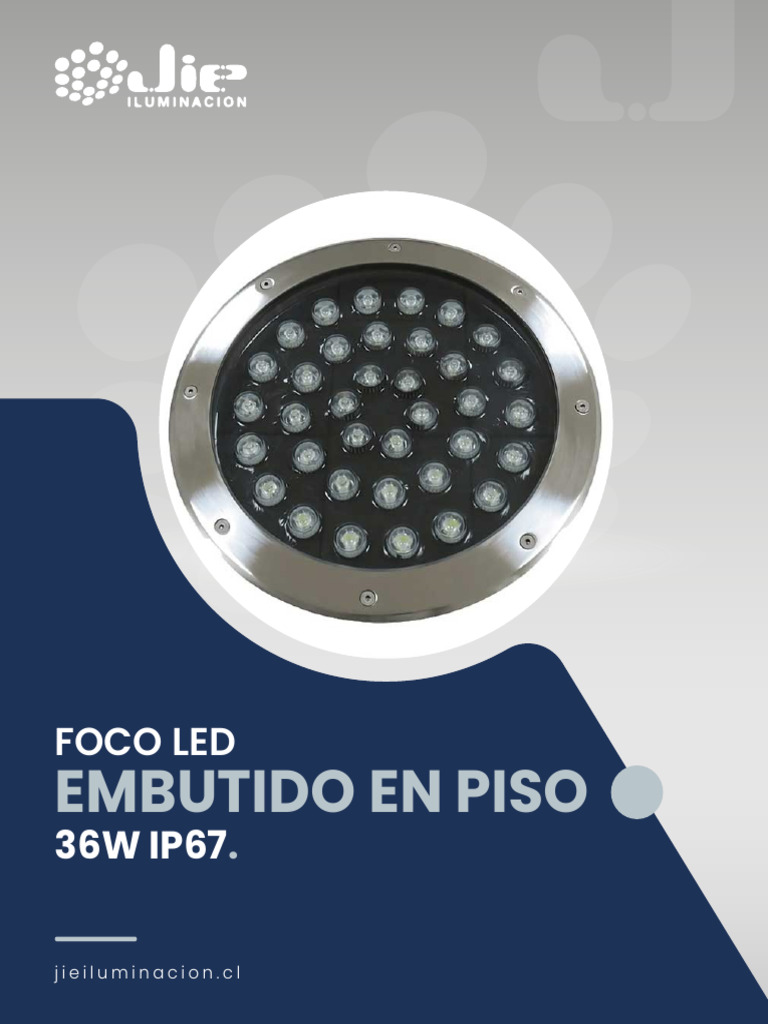 Foco LED Embutido 36W IP67 para Exterior | PDF
