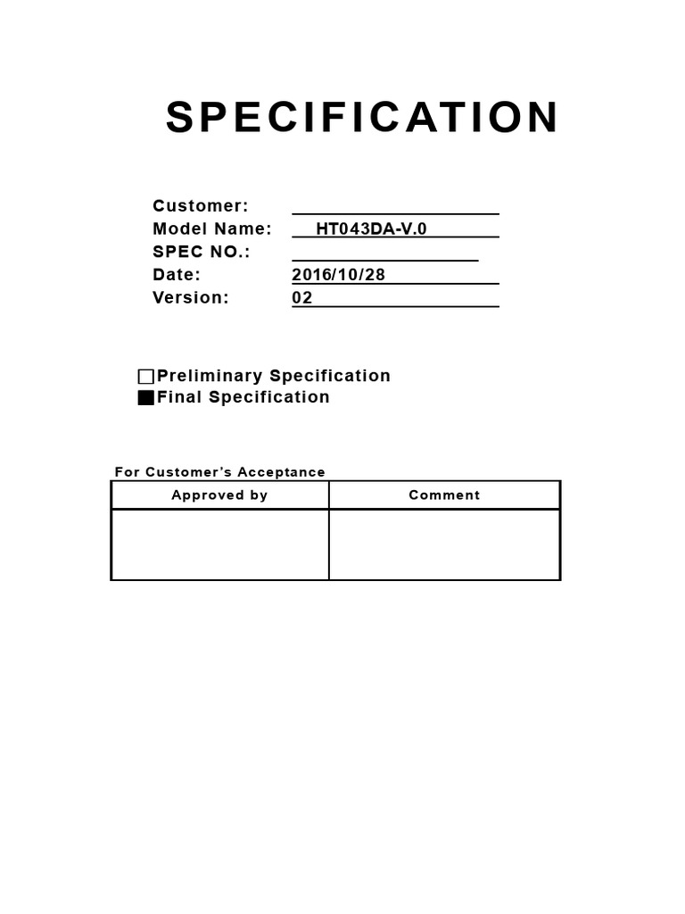 4.3-Inch LCD Module Specifications | PDF | Liquid Crystal Display ...