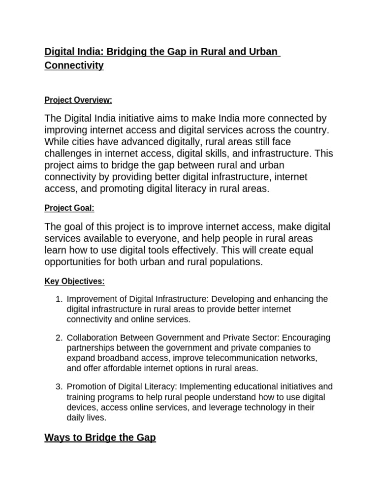 Bridging Rural-Urban Digital Divide | PDF | Internet Access | Internet