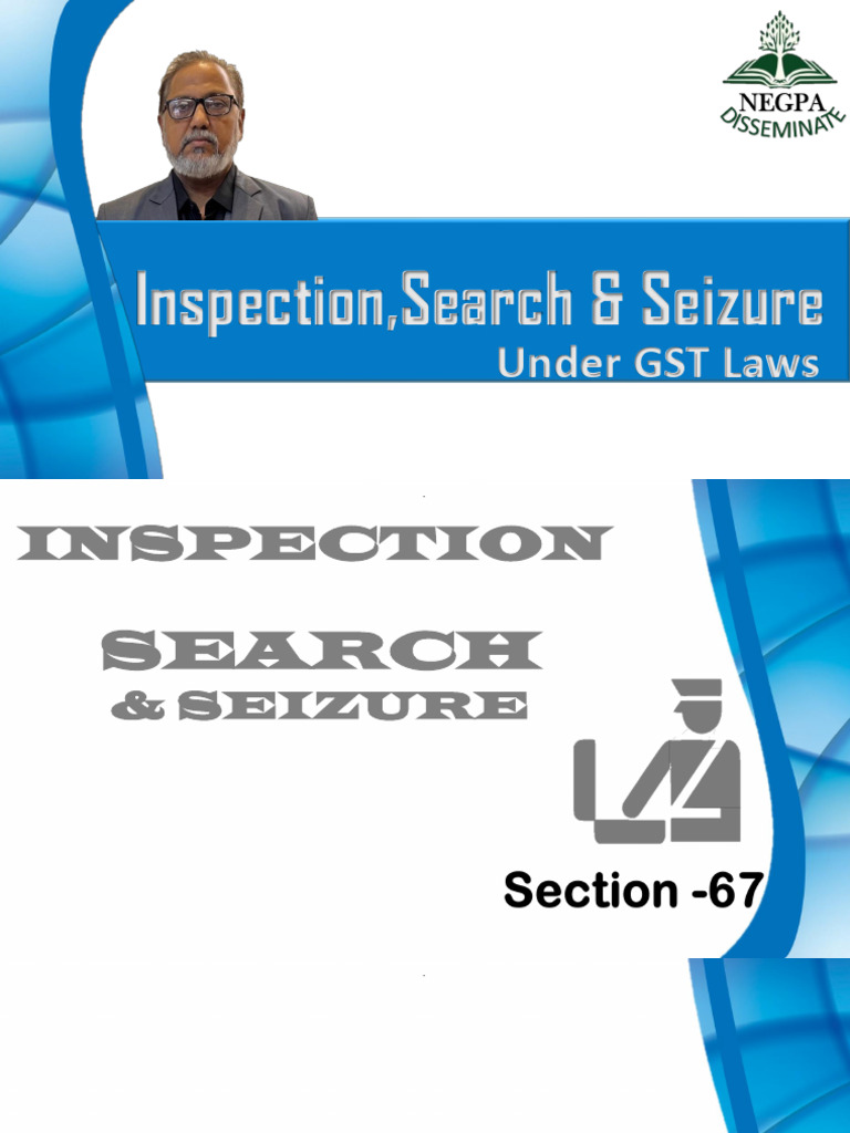 GST Inspection, Search & Seizure Guide | PDF | Search And Seizure ...