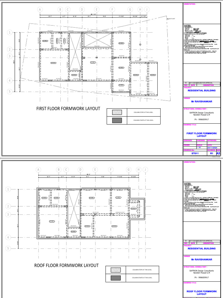 First Floor Formwork Layout Plan | PDF | Building Technology ...