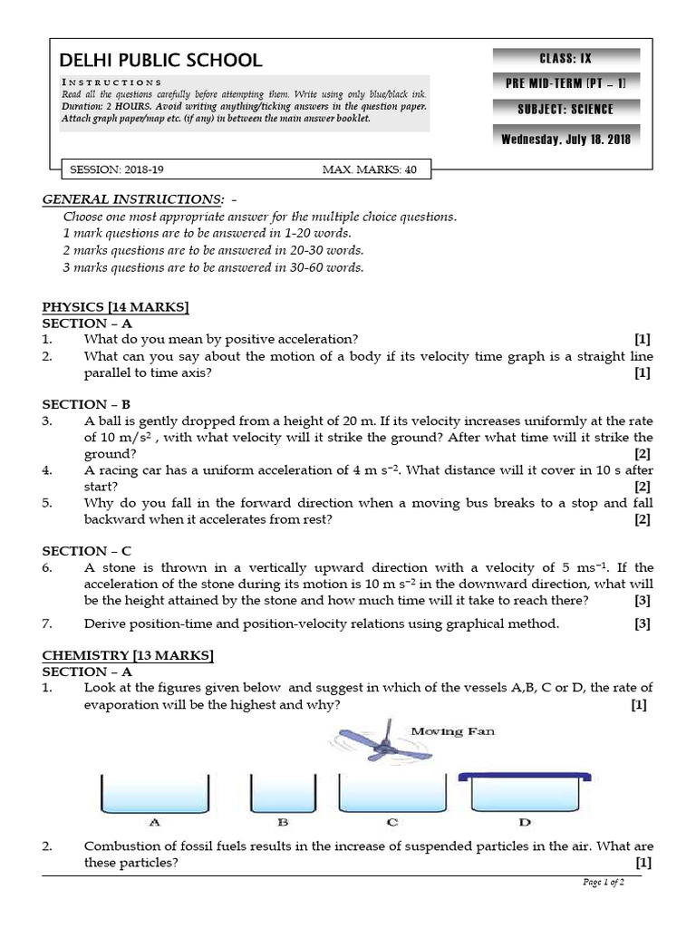 Class IX Science Mid-Term Exam Guide | PDF | Atoms | Valence (Chemistry)