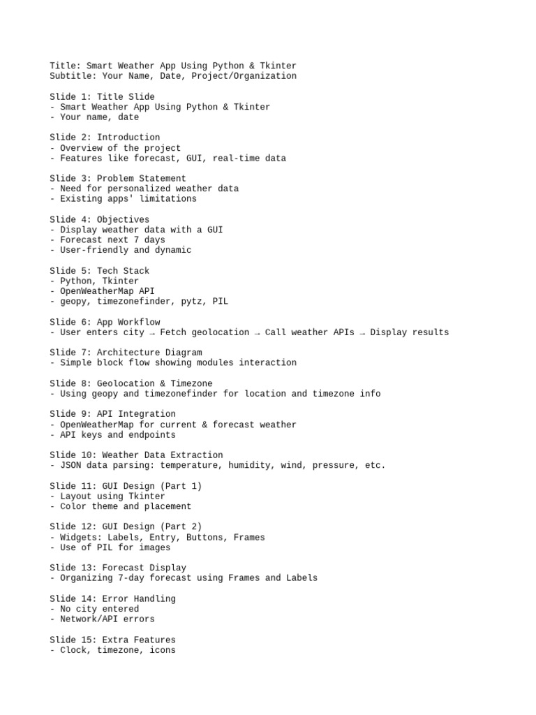Smart Weather App with Python GUI | PDF