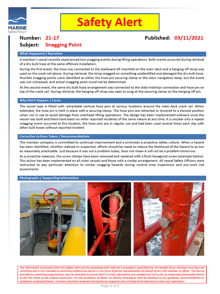 Att 1 MSF Safety Alert 21 17 | PDF
