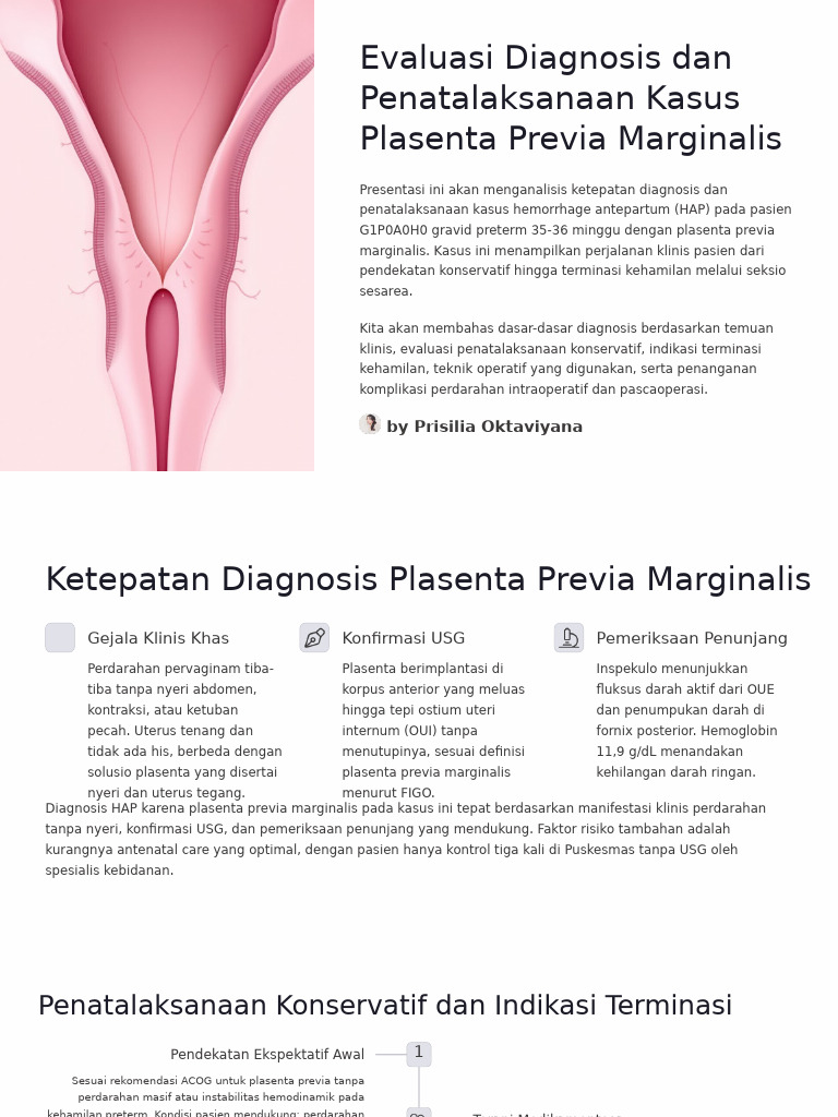 Penatalaksanaan Plasenta Previa Marginalis | PDF