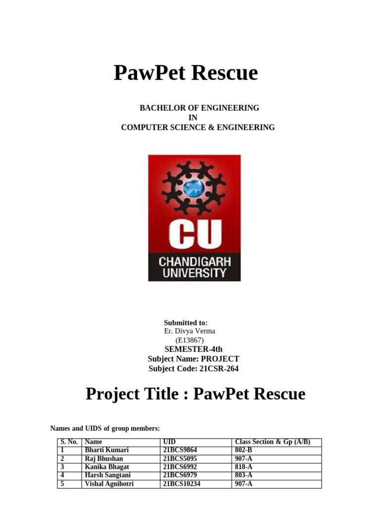 Project_PawPetRescue | PDF | Computing | Computer Science