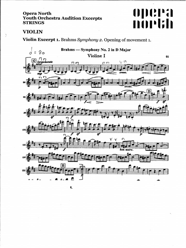 ONYO Audition Excerpts 2526 STRINGS | PDF