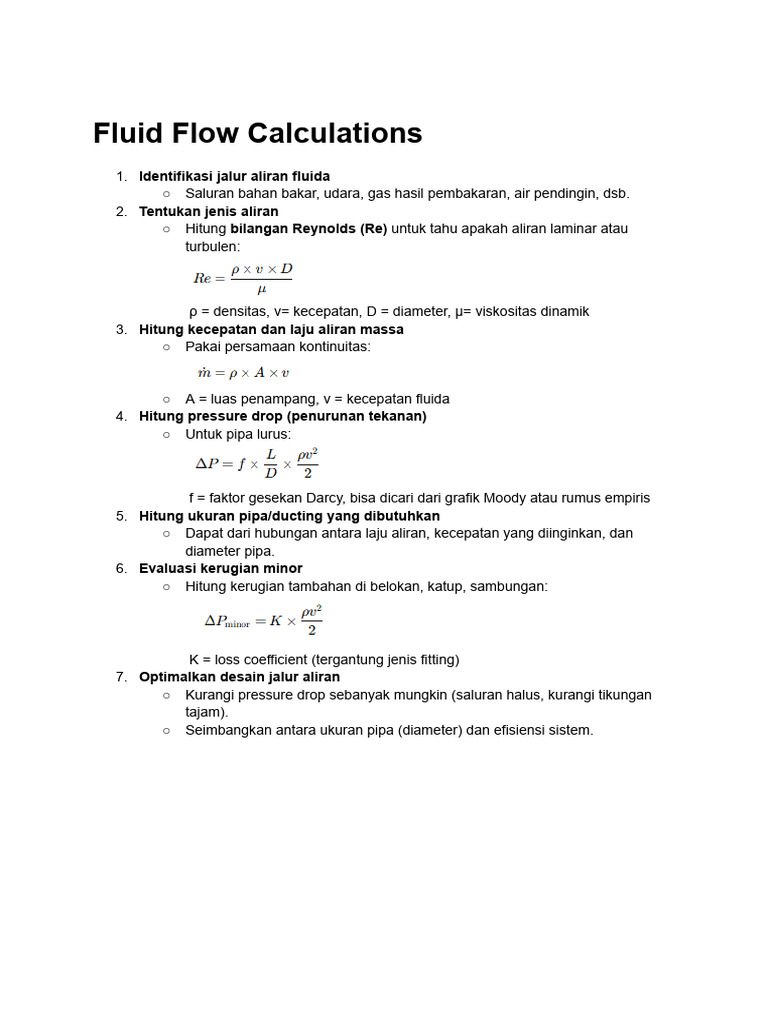 Fluid Flow Calculations | PDF