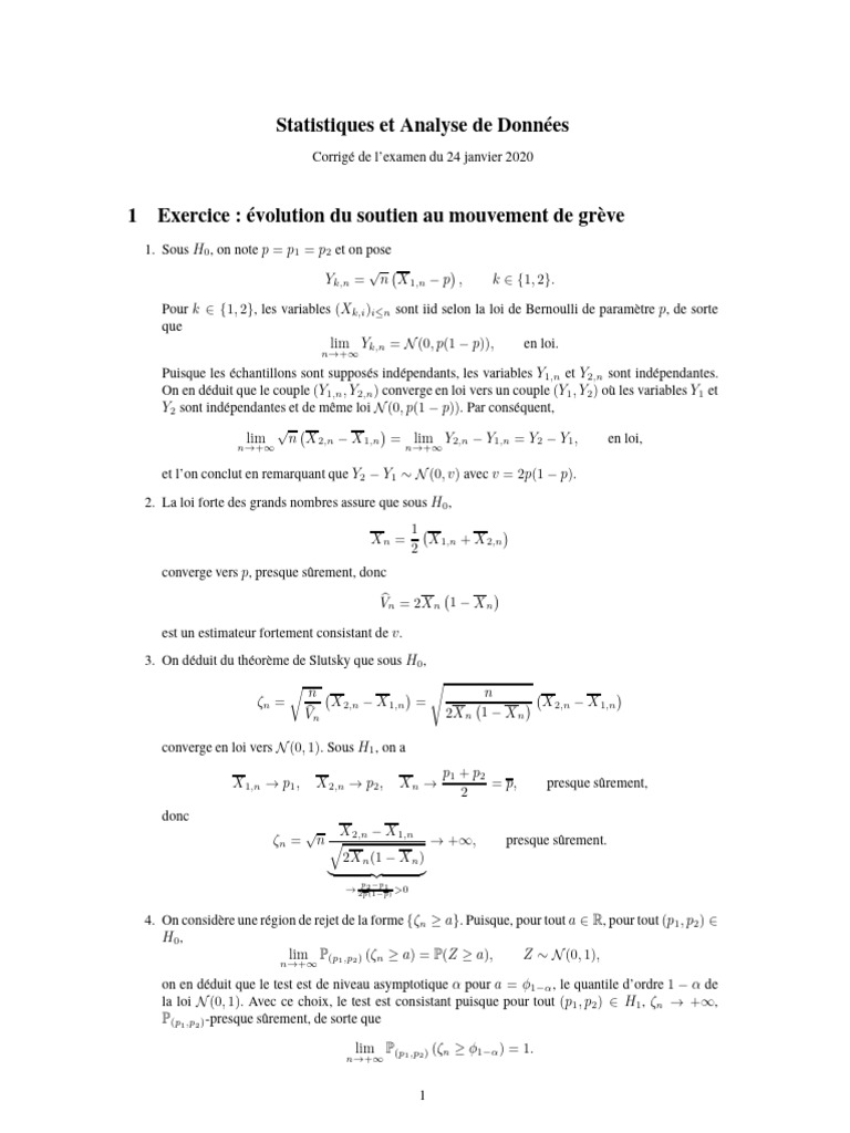 Analyse Statistique des Tests de Proportions | PDF | Matrice ...