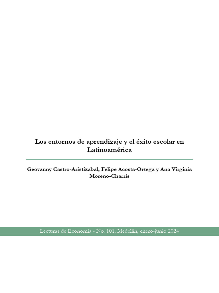 Los Entornos de Aprendizaje y El Éxito Escolar | PDF | Maestros | Enseñando