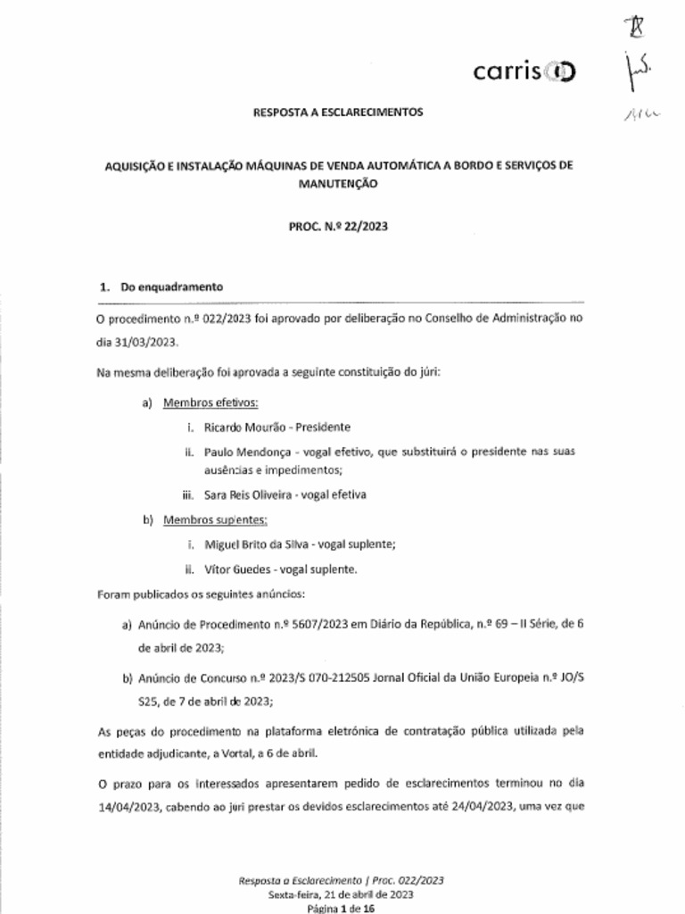 Resposta Aos Esclarecimentos Solicitados | PDF