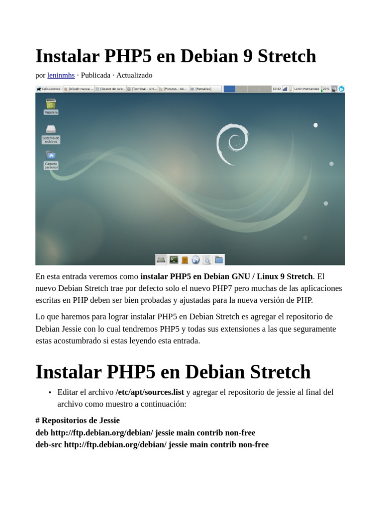 php5 en Debian 9 | PDF | Php | Software Unix