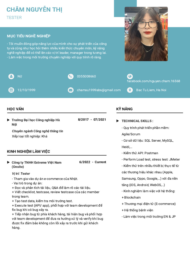 Cham Nguyen Thi TopCV - VN 160325.01754 | PDF