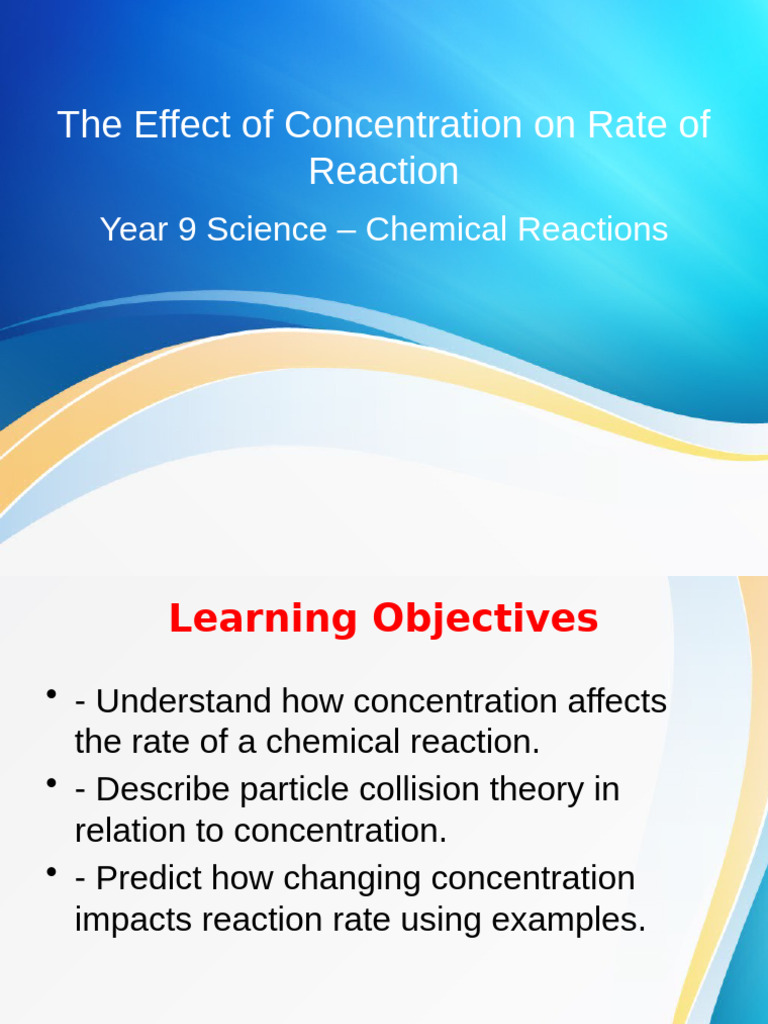 Effect of Concentration On Rate of Reaction | PDF