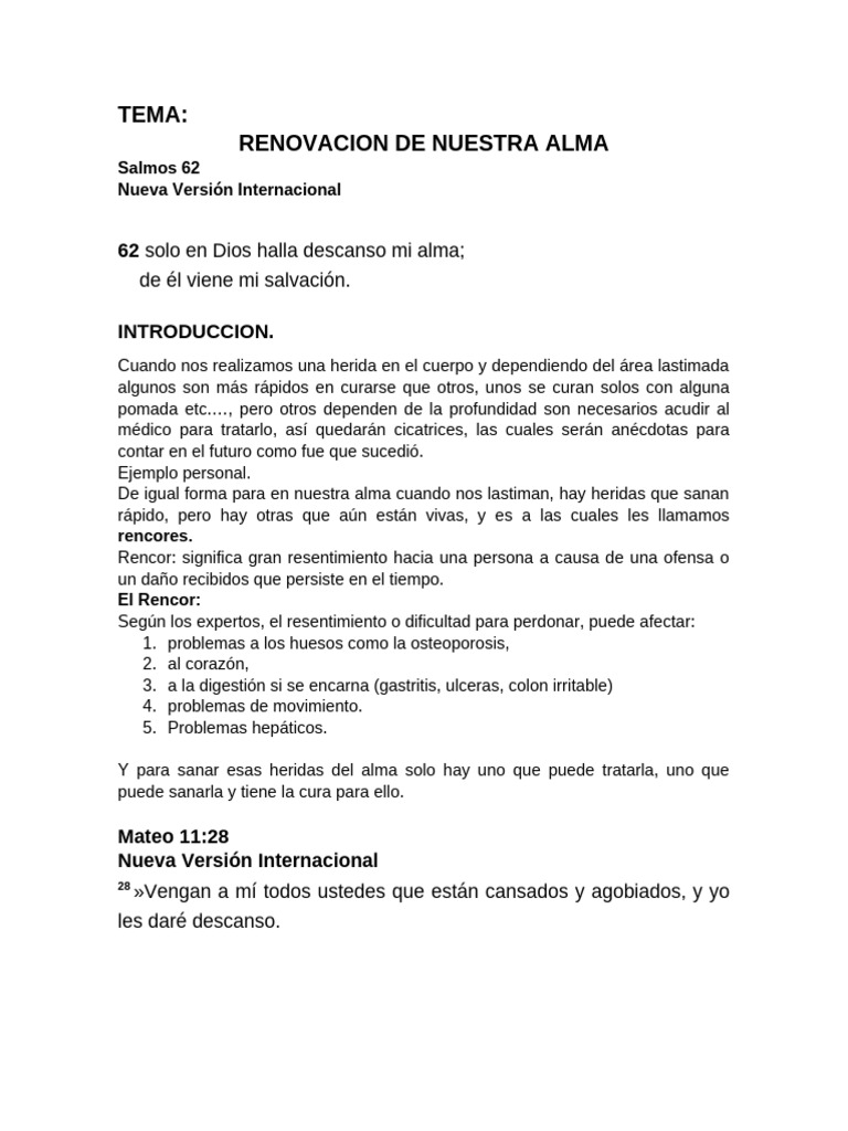 Sanando las heridas del alma según la Biblia | PDF | Las emociones ...