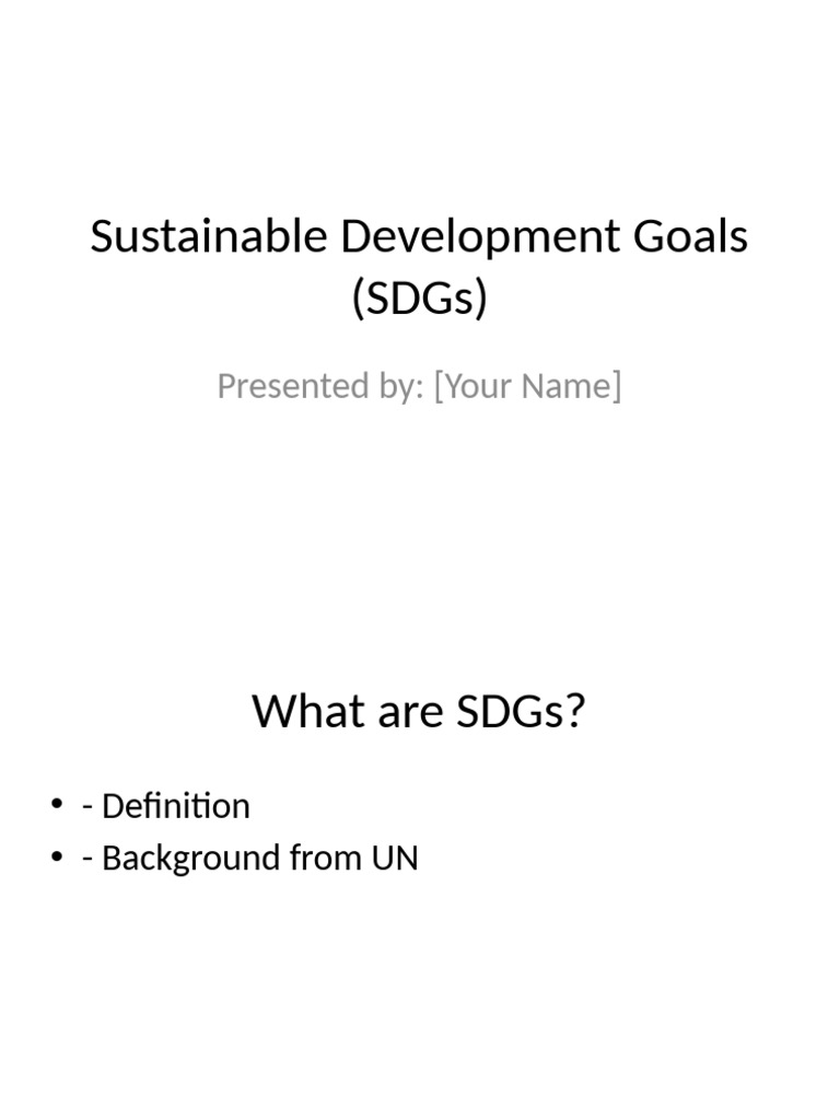 Understanding Sustainable Development Goals | PDF