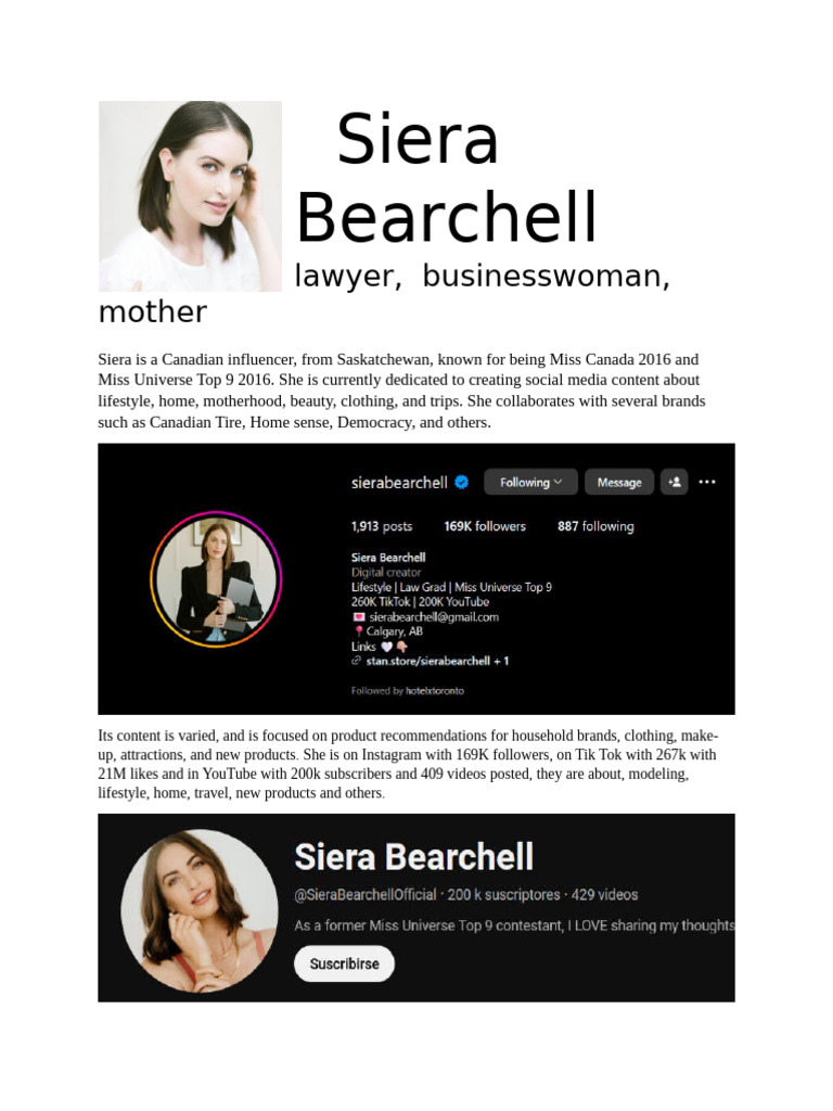 Siera Bearchell: Influencer Insights | PDF