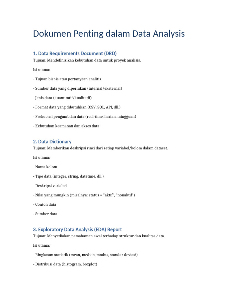 Dokumen Penting Data Analysis | PDF