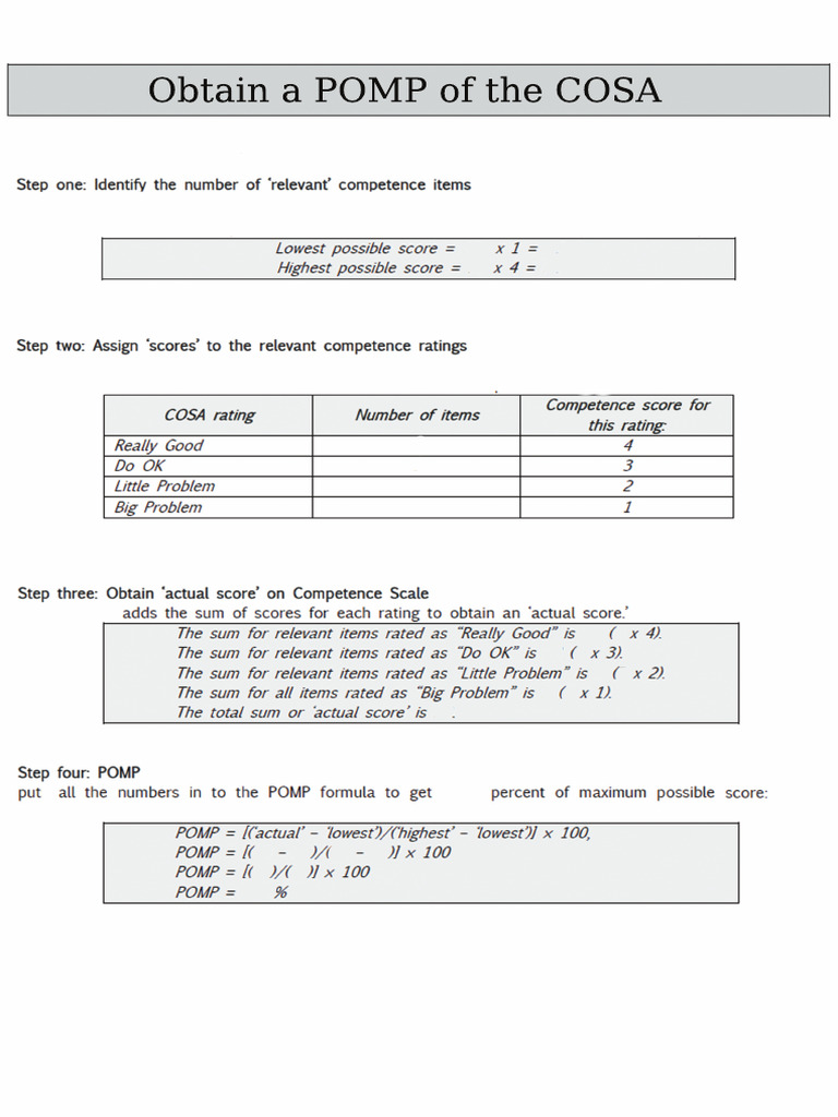 POMP Score | PDF